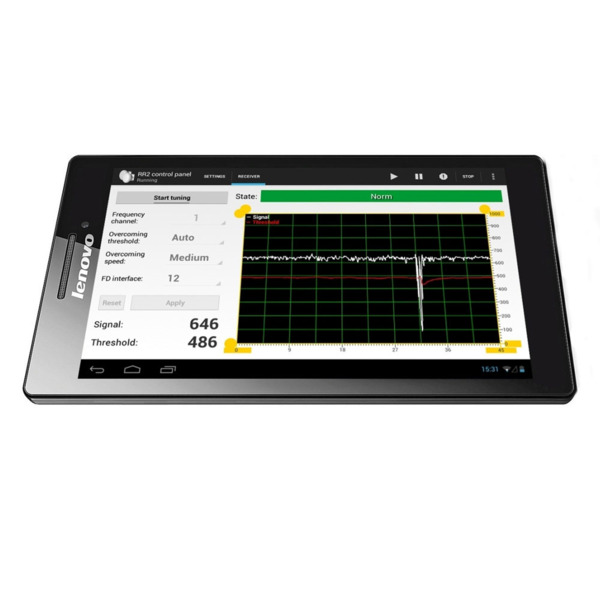 Tablet con software para programación de las barreras microondas DEM-662, DEM-663, DEM-664