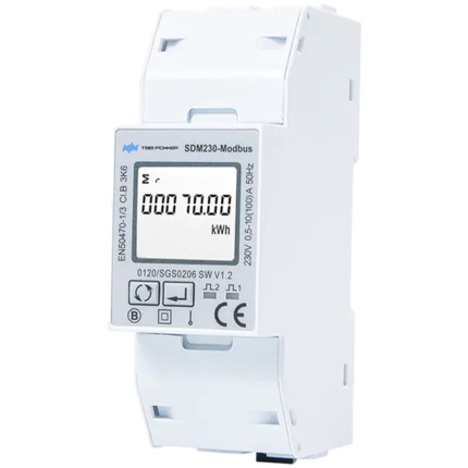 Comprar TBB TBB-SDM-230 Smart Meter TBB - Monofásico | Bidireccional - Compatible con inversor Riio SUN II - Montaje en carril DIN - Para sistemas conectados a red
