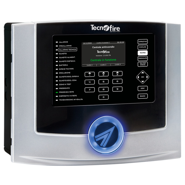 TECNOFIRE TF-TFA1-298 Central de incendios analógica de 1 lazo - Capaz de contener dos baterías de 12V-7h. - El lazo admite 199