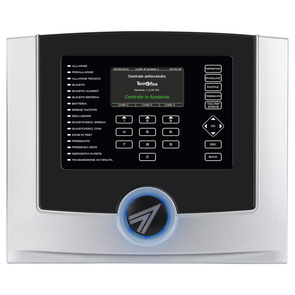 TECNOFIRE TF-TFA4-1192 Central de incendios analógica de 4 lazos - Capaz de contener dos baterías de 12V-7h. - Cada lazo admite