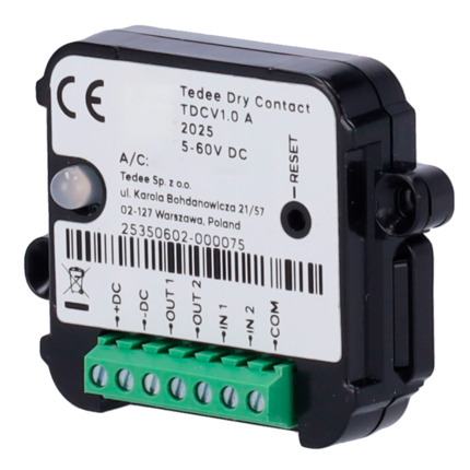 Comprar TEDEE TEDEE-DRYCONTACT Accesorio de módulo de entradas y salidas - Comunicación Bluetooth - Acciona cerradura con entradas auxiliares - Acciona salidas auxiliares con cerradura - Alimentación DC 6-60 V - Compatible con TEDEE-PRO y TEDEE-GO2