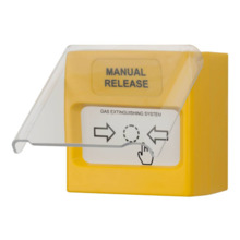 TELETEK SensoMAG-MRB50 Pulsador manual disparo extinción, para la activación de la extinción. Color amarillo