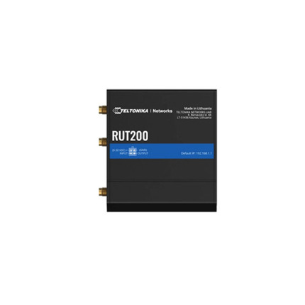 Comprar RUT200 Router Ind. Cat4 LTE (2G/3G/4G) Max 150Mbps. 1E/1S, 2xRJ45, 1xSIM, WIFI 2,4GHz, Alim. 4Pin 9-30V (Incl. FA), Incl. Antenas (2xLTE SMA + 1xWIFI RP-SMA)