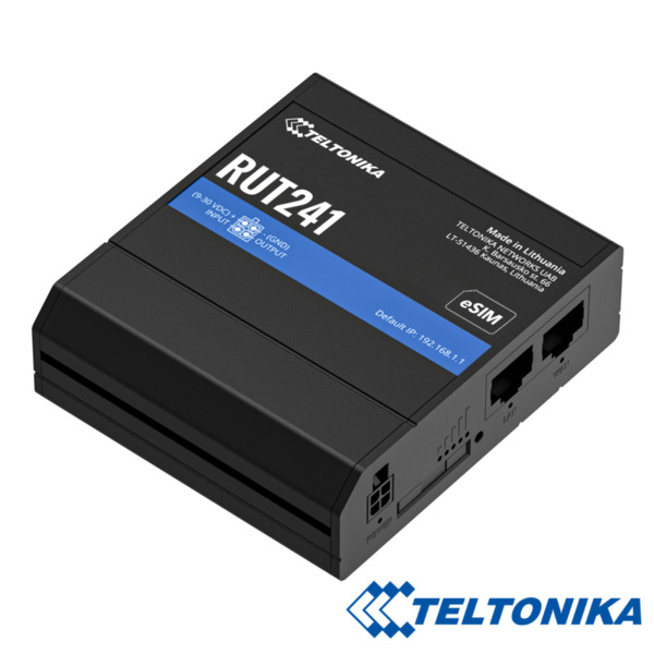 Teltonika RUT241 Router Teltonika Industrial 4G LTE 1xSIM Wi-Fi4 2xRJ45
