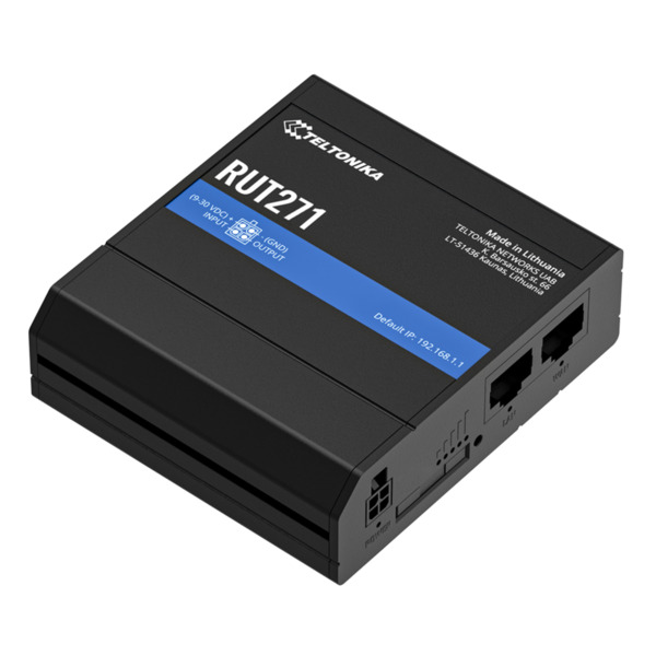 Teltonika RUT271 Router Teltonika Industrial 5G 1xSIM Wi-Fi4 2xRJ45 1xDigital I/O
