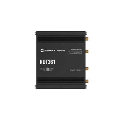 Comprar RUT361 Router Ind. Cat6 LTE (3G/4G) Max 50/300Mbps. 2E/2S, 2xRJ45, 1xSIM, WIFI 2,4GHz, Alim. 4Pin 9-30V (Incl. FA), Incl. Antenas (2xLTE SMA + 2xWIFI RP-SMA)