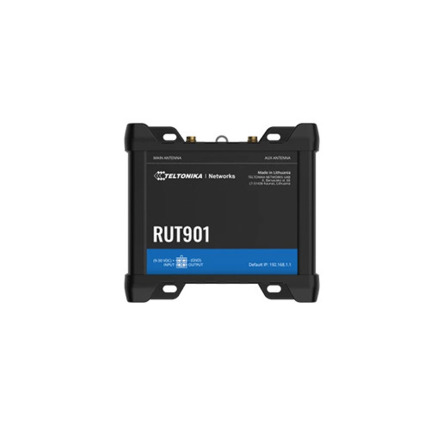Comprar RUT901 Router Ind. Cat4 LTE (2G/3G/4G) Max 150Mbps. 3E/3S, 4xRJ45, 2xSIM, WIFI 2,4GHz, Alim. 4Pin 9-30V (Incl. FA), Incl. Antenas (2xLTE SMA + 2xWIFI RP-SMA)