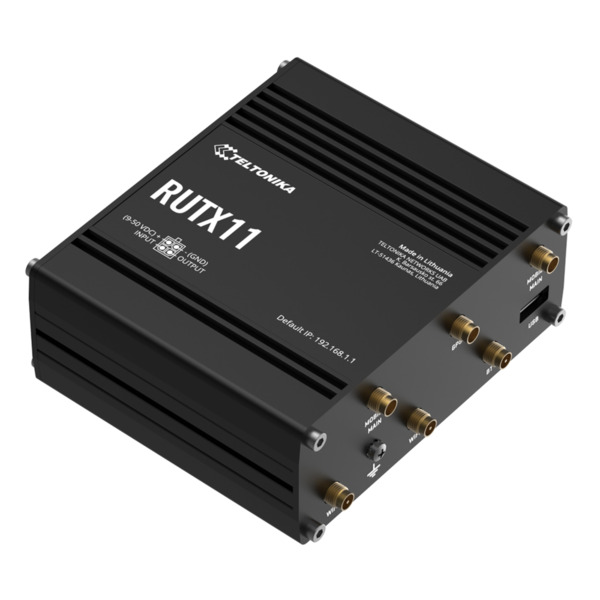 Teltonika RUTX11 Router Teltonika Industrial 4G LTE 2xSIM Wi-Fi5 4xRJ45 Gigabit BT GPS USB 1xDigital I/O