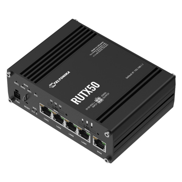 Teltonika RUTX50 Router Teltonika Industrial 5G 4G LTE (2 SIM), Wi-Fi , 5p Ethernet (1)