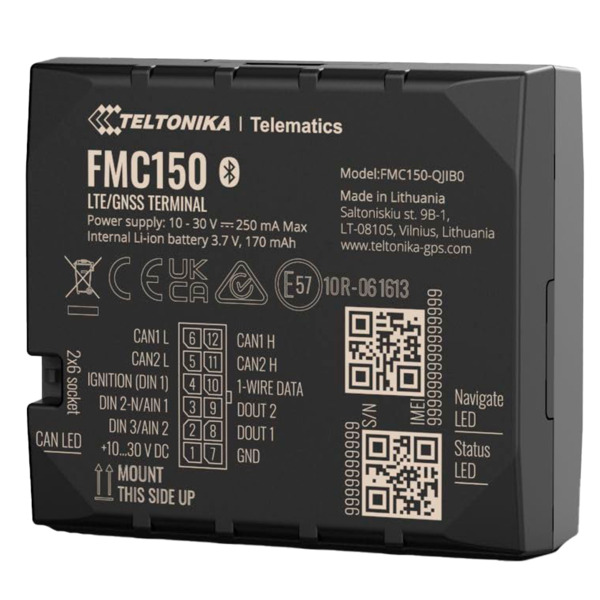 TELTONIKA TK-FMC150 Tracker avanzado para vehículos - Conexión cableado interno - Instalación oculta bajo salpicadero - 4G y BLE