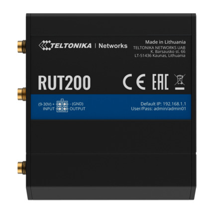 Comprar TELTONIKA TK-RUT200 Teltonika Router 4G Industrial - 2 puertos Ethernet RJ45 Fast Ethernet - 4G (LTE) Cat 4 hasta 150Mbps - 1x Entrada/Salida Digital - Wi-Fi 802.11b/g/n 2.4GHz - Carcasa Aluminio