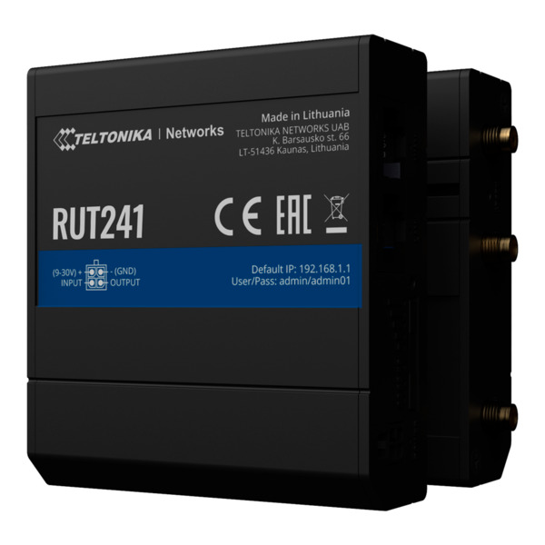 TELTONIKA TK-RUT241 Teltonika Router 4G Industrial - 2 puertos Ethernet RJ45 Fast Ethernet - 4G (LTE) Cat 4 hasta 150Mbps - 1x E (7)