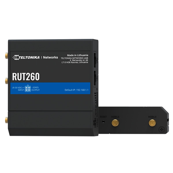 TELTONIKA TK-RUT260 Teltonika Router 4G Industrial - 2 puertos Ethernet RJ45 Fast Ethernet - 4G (LTE) Cat 6 hasta 300Mbps - 1x E (1)