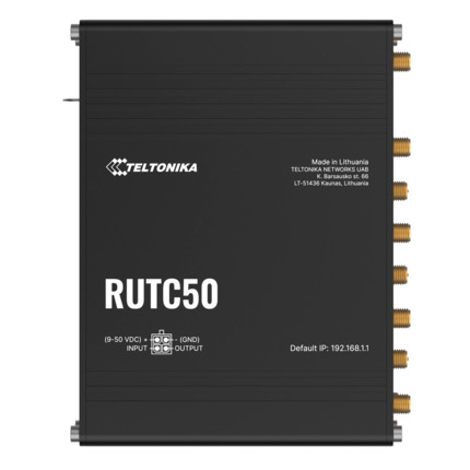Comprar TELTONIKA TK-RUTC50 Teltonika Router 5G Industrial - 5G Sub-6Ghz SA/NSA  - Doble Módem Dual SIM  - Wi-Fi 6 - Posicionamiento GNSS - 5 puertos Ethernet RJ45 Gigabit