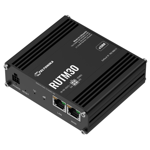 TELTONIKA TK-RUTM30 Teltonika Router 5G Industrial - 5G Sub-6Ghz SA/NSA  - Dual SIM  - Wi-Fi 5 - eSIM - 2 puertos Ethernet RJ45 (1)