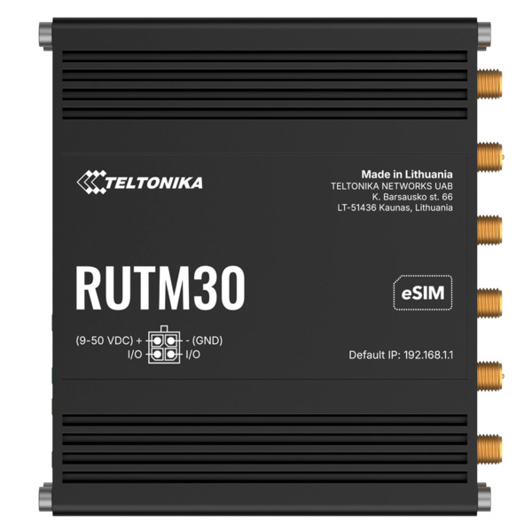 TELTONIKA TK-RUTM30 Teltonika Router 5G Industrial - 5G Sub-6Ghz SA/NSA  - Dual SIM  - Wi-Fi 5 - eSIM - 2 puertos Ethernet RJ45