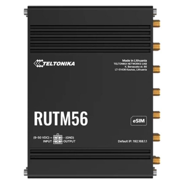 TELTONIKA TK-RUTM56 Teltonika Router Industrial 5G - Doble modem (1x Modem 5G , 1x Modem 4G) - 5 puertos 10/100/1000Mbps - WiFi