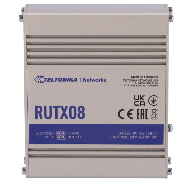 TELTONIKA TK-RUTX08 Teltonika Router Industrial - 4 puertos Ethernet RJ45 Gigabit - USB 2.0  - Entrada/Salida Digital - Carcasa (1)