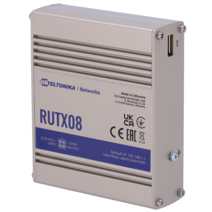 Comprar TELTONIKA TK-RUTX08 Teltonika Router Industrial - 4 puertos Ethernet RJ45 Gigabit - USB 2.0  - Entrada/Salida Digital - Carcasa Aluminio