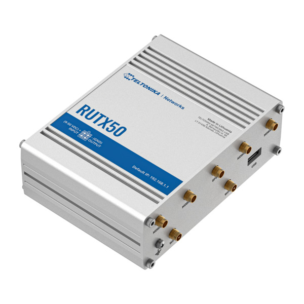 TELTONIKA TK-RUTX50 Teltonika Router 5G Industrial - 5G Sub-6Ghz SA/NSA  - Doble Módem Dual SIM  - Wi-Fi 5 - Posicionamiento GNS (5)