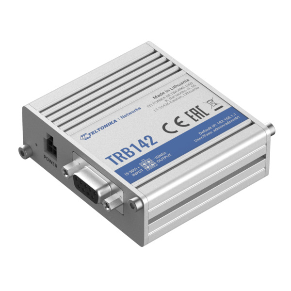 TELTONIKA TK-TRB142 Teltonika Gateway 4G Industrial - 4G Cat 1 / 3G / 2G - Puerto RS232 - Diseño Compacto - Conector Micro USB (1)