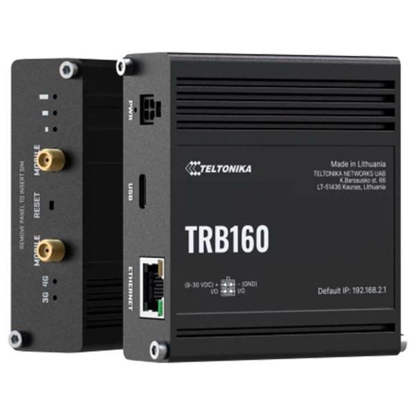 TELTONIKA TK-TRB160 Teltonika Gateway 4G Industrial - 4G Cat 4 / 3G / 2G - Puerto Ethernet RJ45 10/100/1000Mbps - Diseño Compact
