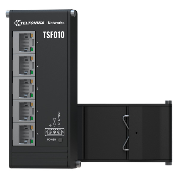 TELTONIKA TK-TSF010 Teltonika Switch No gestionable Industrial - 5 puertos Ethernet RJ45 Fast Ethernet - Rugerizado Carcasa Alum (3)