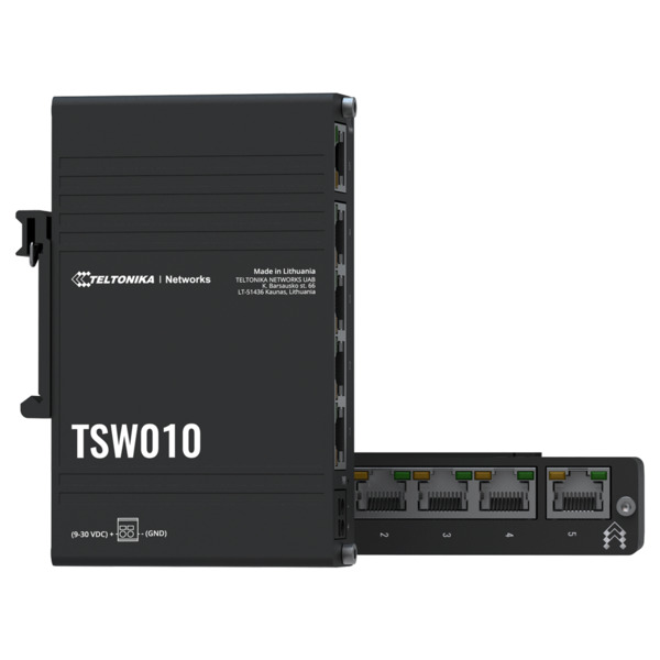 TELTONIKA TK-TSW010 Teltonika Switch No gestionable Industrial - 5 puertos Ethernet RJ45 Fast Ethernet - Rugerizado Carcasa Alum (7)