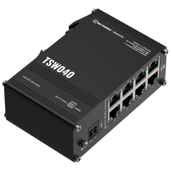 TELTONIKA TK-TSW040 Teltonika Switch PoE No gestionable Industrial - 8 puertos Ethernet RJ45 Fast Ethernet - 8 Puertos Ethernet (1)