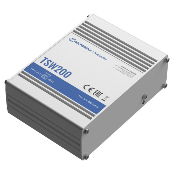 TELTONIKA TK-TSW200 Teltonika Switch PoE No gestionable Industrial - 8 puertos Ethernet RJ45 Gigabit +2 SFP Gigabit - 8 Puertos (3)