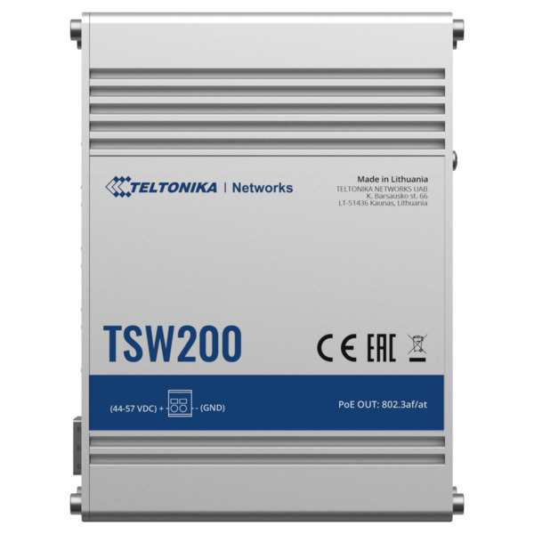 TELTONIKA TK-TSW200 Teltonika Switch PoE No gestionable Industrial - 8 puertos Ethernet RJ45 Gigabit +2 SFP Gigabit - 8 Puertos