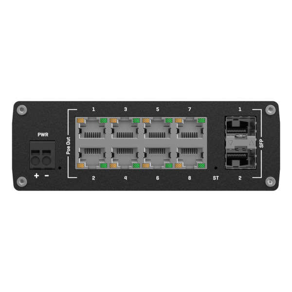 TELTONIKA TK-TSW202 Teltonika Switch PoE Gestionable Industrial - 8 puertos Ethernet RJ45 Gigabit +2 SFP Gigabit - 8 Puertos Eth (3)