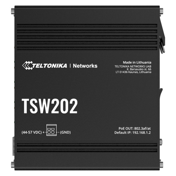 TELTONIKA TK-TSW202 Teltonika Switch PoE Gestionable Industrial - 8 puertos Ethernet RJ45 Gigabit +2 SFP Gigabit - 8 Puertos Eth