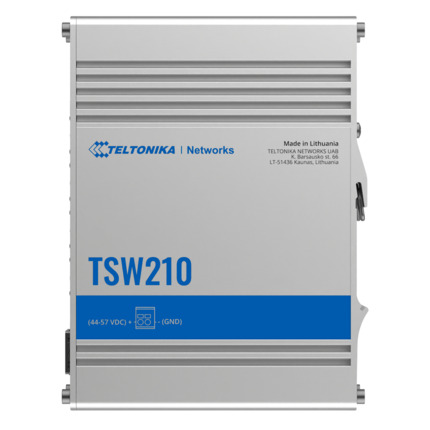 Comprar TELTONIKA TK-TSW210 Teltonika Switch No gestionable Industrial - 8 puertos Ethernet RJ45 Gigabit +2 SFP Gigabit - Rugerizado Carcasa Aluminio - Plug and Play - Alimentación DC 7 a 57V - Led de Estado