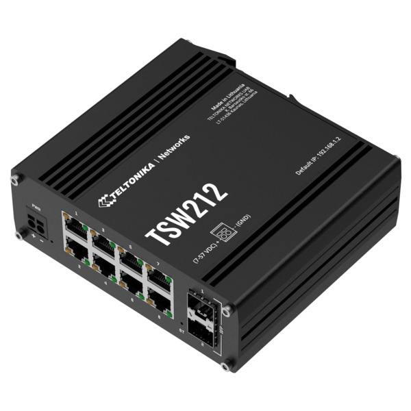 TELTONIKA TK-TSW212 Teltonika Switch Gestionable Industrial - 8 puertos Ethernet RJ45 Gigabit +2 SFP Gigabit - VLAN/Loop Prevent (7)