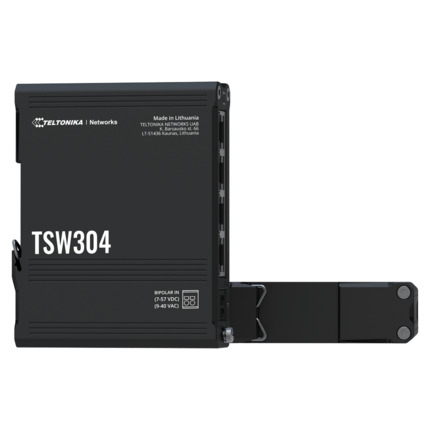 Comprar TELTONIKA TK-TSW304 Teltonika Switch  No gestionable Industrial - 4 puertos Ethernet RJ45 Gigabit  - Rugerizado Carcasa Aluminio - Este dispositivo ultrapequeño - Montaje en carril DIN integrado