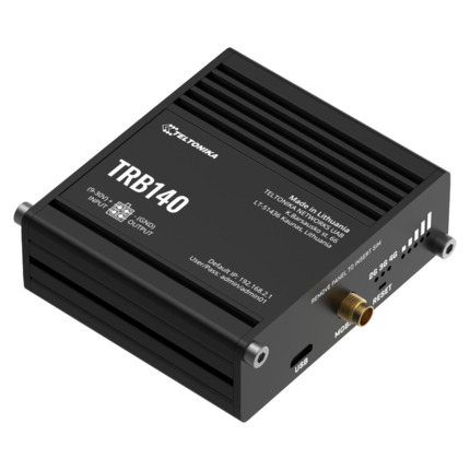 Comprar Teltonika TRB140 Gateway Teltonika Industrial 4G LTE 1xSIM 1xRJ45 Gigabit 1xDigital I/O USB