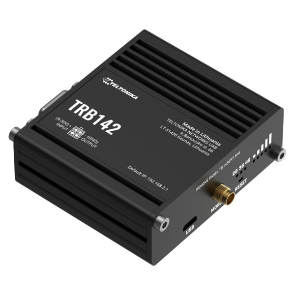 Teltonika TRB142 Gateway Teltonika Industrial 4G LTE 1xSIM RS232 1xDigital I/O USB