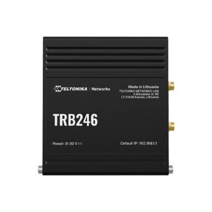 Comprar TELTONIKA TRB246 Modem industrial 4G LTE con E/S de alarma, RS232/RS485 y RJ45 para soluciones IoT. Soporta Dual SIM.