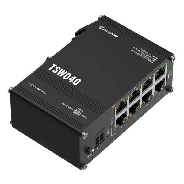 Teltonika TSW040 Switch Teltonika Industrial 8 puertos 10/100 PoE+ No_Gestionable