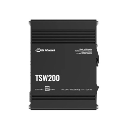 Comprar TSW200 Switch Industrial Gigabit L2 (unmanaged) 8x RJ45 10/100/1000Mbps PoE+ (Max 240W) + 2x SFP Gigabit. Max 100m Cable Ethernet. 44-57 Vdc (FA No incl.).