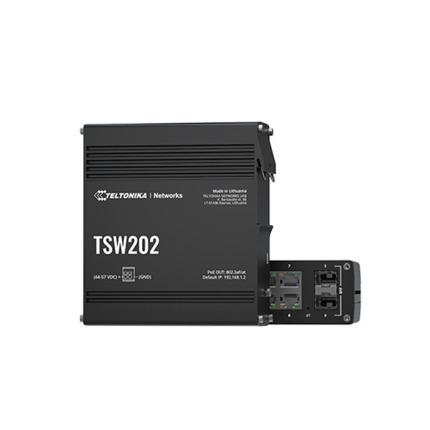 Comprar TSW202 Switch Industrial Gigabit L3 (managed) 8x RJ45 10/100/1000Mbps PoE+ (Max 240W) + 2x SFP Gigabit. Max 100m Cable Ethernet. 44-57 Vdc (FA No incl.).