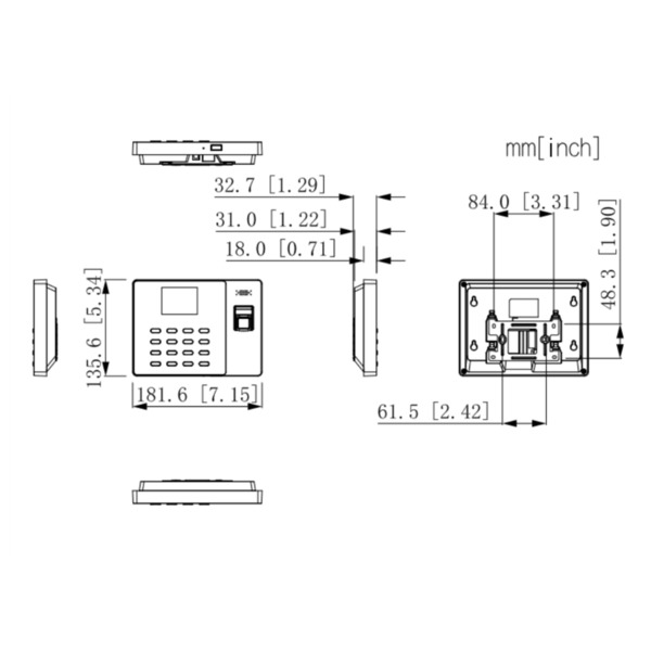 Terminal control presencia IP con Huella, Tarjeta EM, PIN (1)
