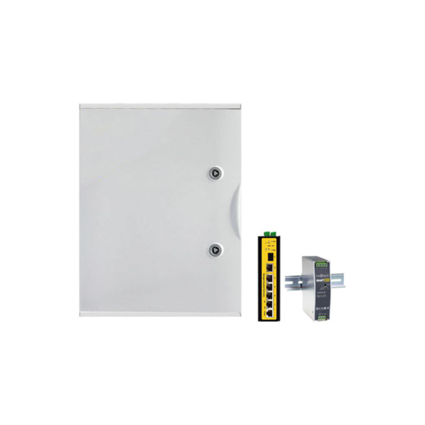 Townet SAM-4801 SAM-4801 Kit alimentación farolas. 1x Caja para farolas SAM-4798. 1x Switch POE gestionable L2 de 4 POE Gigabit