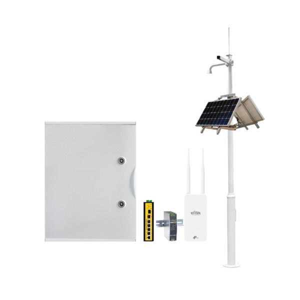 Townet SAM-4804 SAM-4804 Kit Solar. 1x Caja para farolas con carga solar SAM-4799. 1x Switch POE gestionable L2 de 4 POE Gigabit