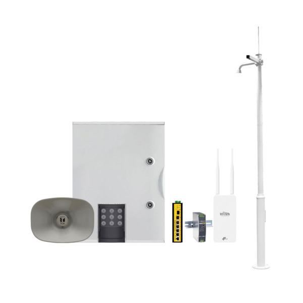 Townet SAM-4807 SAM-4807 Kit alimentación farolas. 1x Caja para farolas SAM-4798. 1x Switch POE gestionable L2 de 4 POE Gigabit