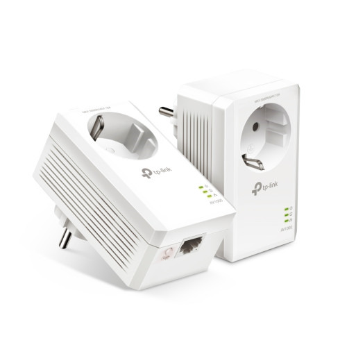 TP-LINK AV1000 PASSTHROUGH POWERLINE KIT, BROADCOM, 1 GIGABIT PORT, 1000MBPS POWERLINE, HOMEPLUG AV2, NEW PLC UTILITY, TWIN PAC