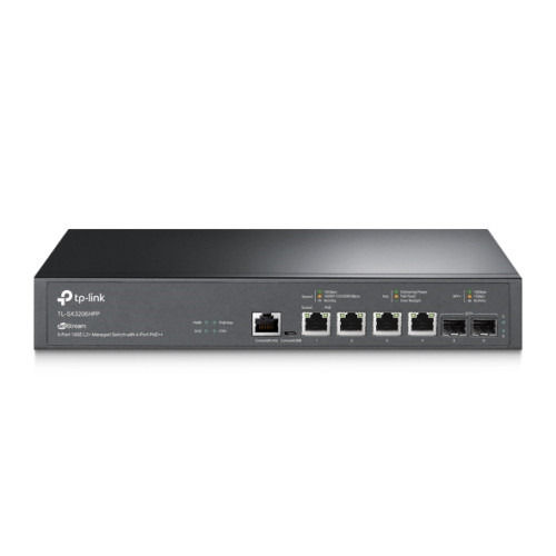 TP-LINK CONMUTADOR ADMINISTRADO L2+ JETSTREAM™ DE 4 PUERTOS 10GBASE-T Y 2 PUERTOS 10GE SFP+ CON POE++ DE 4 PUERTOS (1)
