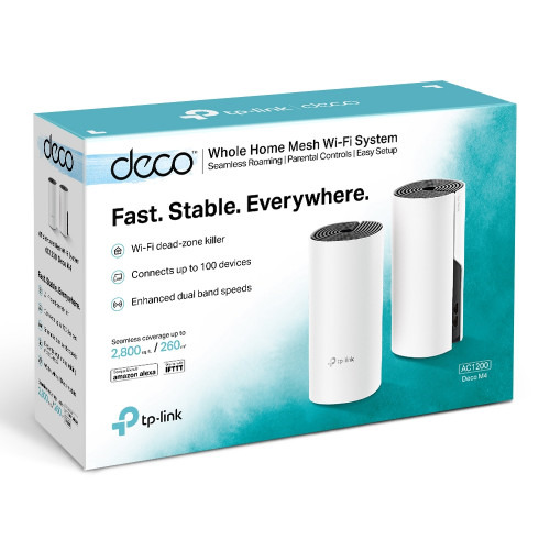 TP-LINK Deco M4(2-pack) router inalámbrico Doble banda (2,4 GHz / 5 GHz) Gigabit Ethernet Negro, Blanco (5)