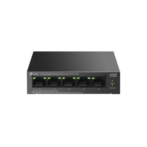 TP-Link LiteWave LS105GP switch No administrado Gigabit Ethernet (10/100/1000) Energía sobre Ethernet (PoE) Negro (1)